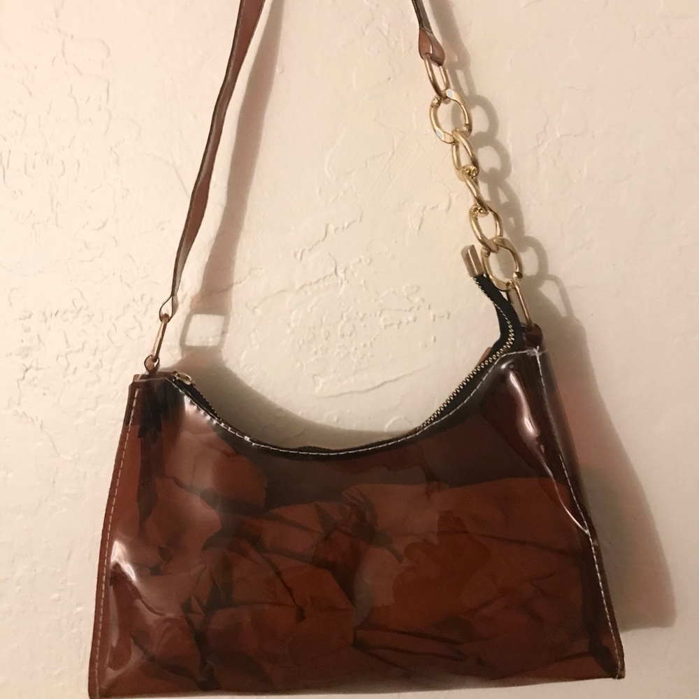 Clear brown shoulder bag